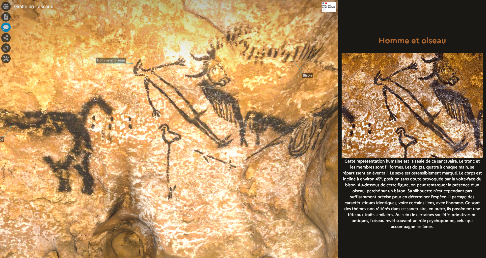 Visite virtuelle Lascaux Holusion