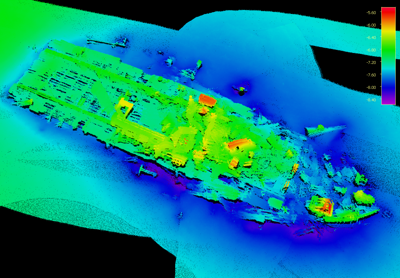 Levé au sondeur multifaisceau du supposé Charles Morgan
