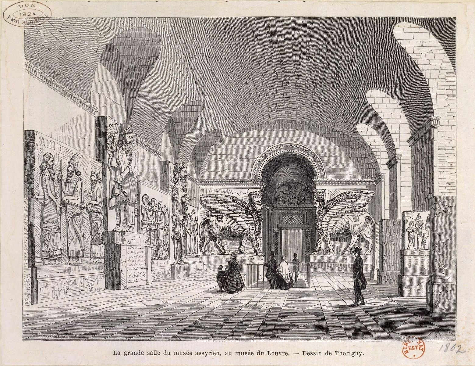 La grande salle du musée assyrien au Louvre en 1862