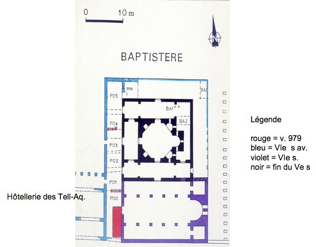Phases de construction du baptistère