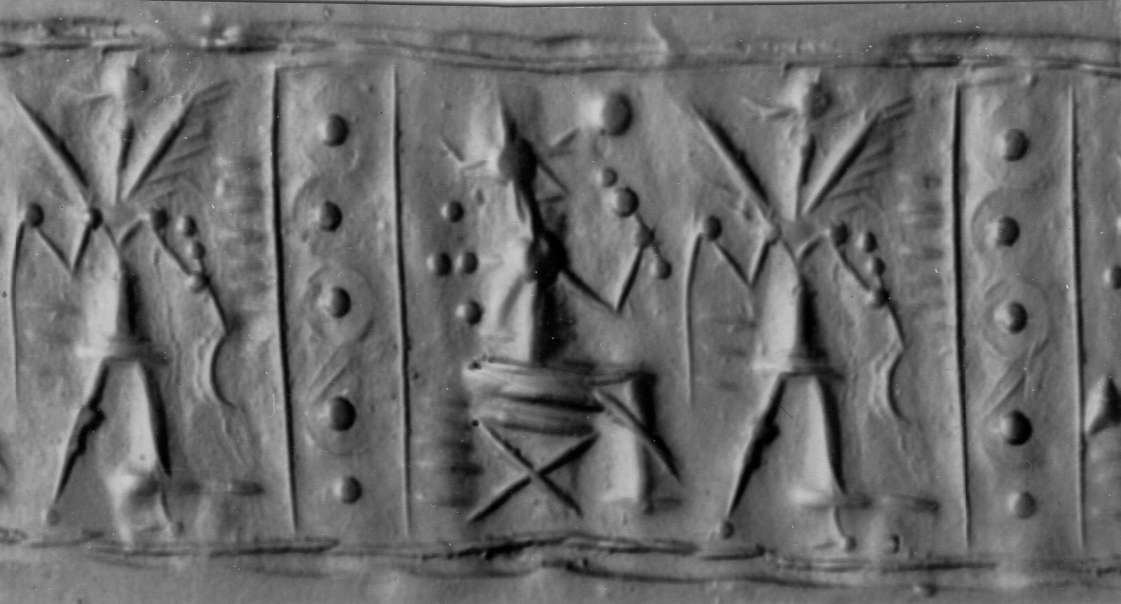 Rencontre d’une divinité et d’un génie ailé 