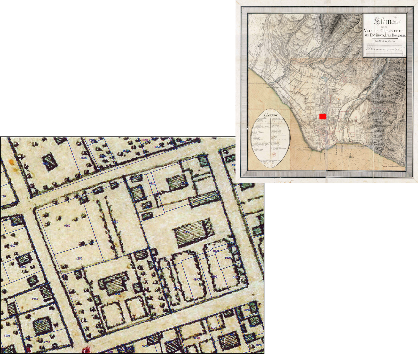 Map of Saint-Denis, 1808