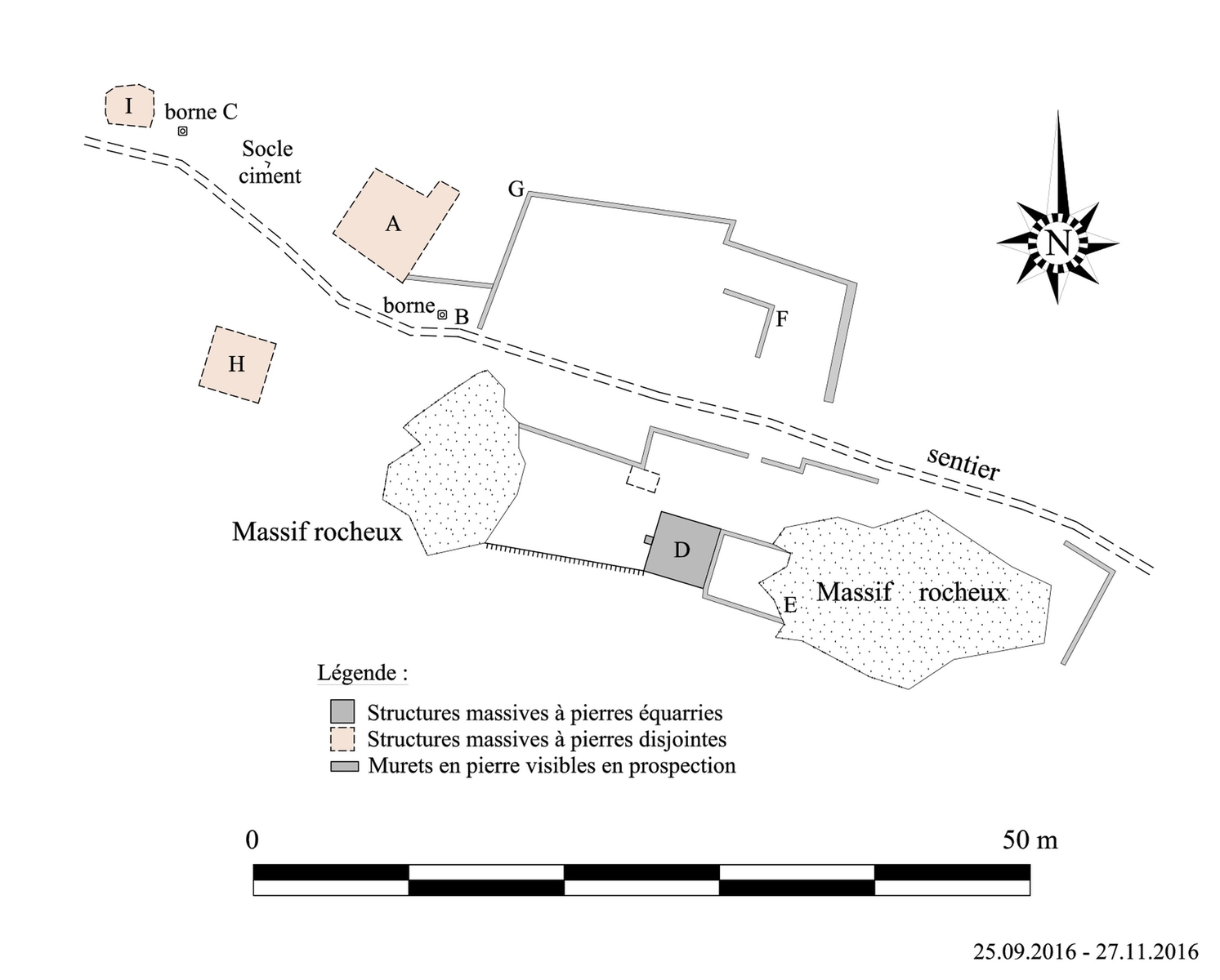 General plan of Site A (Saint-Paul, Colline du Théâtre, 2016)