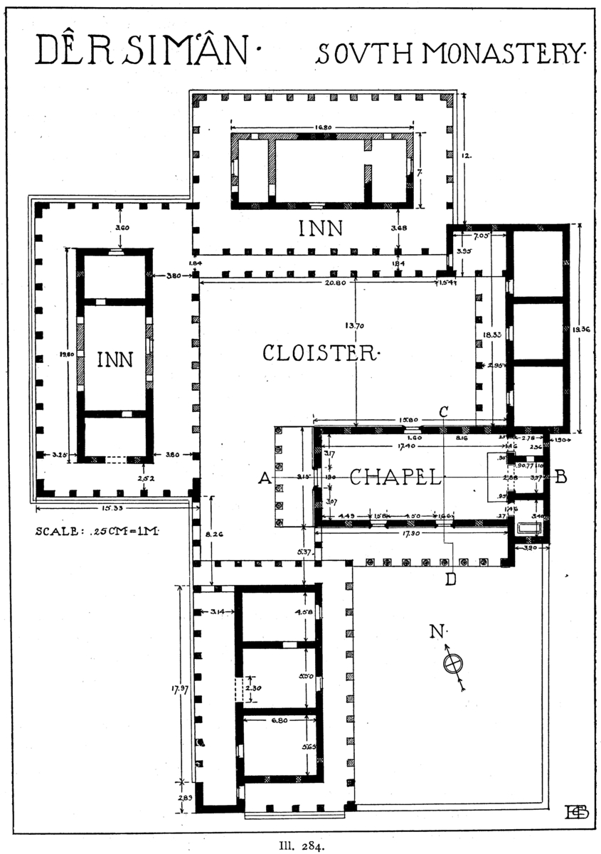 Plan du monastère sud-ouest