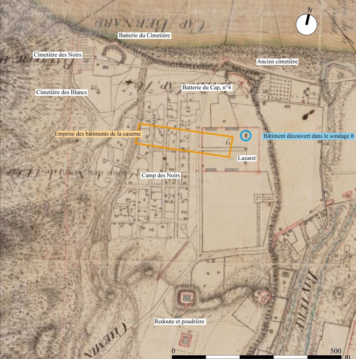 Map of Saint-Denis, 1808
