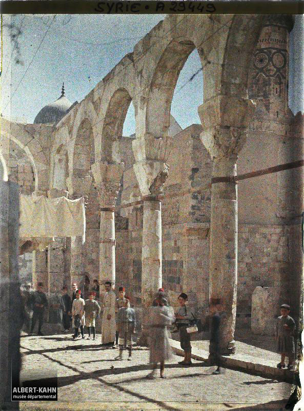 Column-lined road leading to the mosque. Damascus
