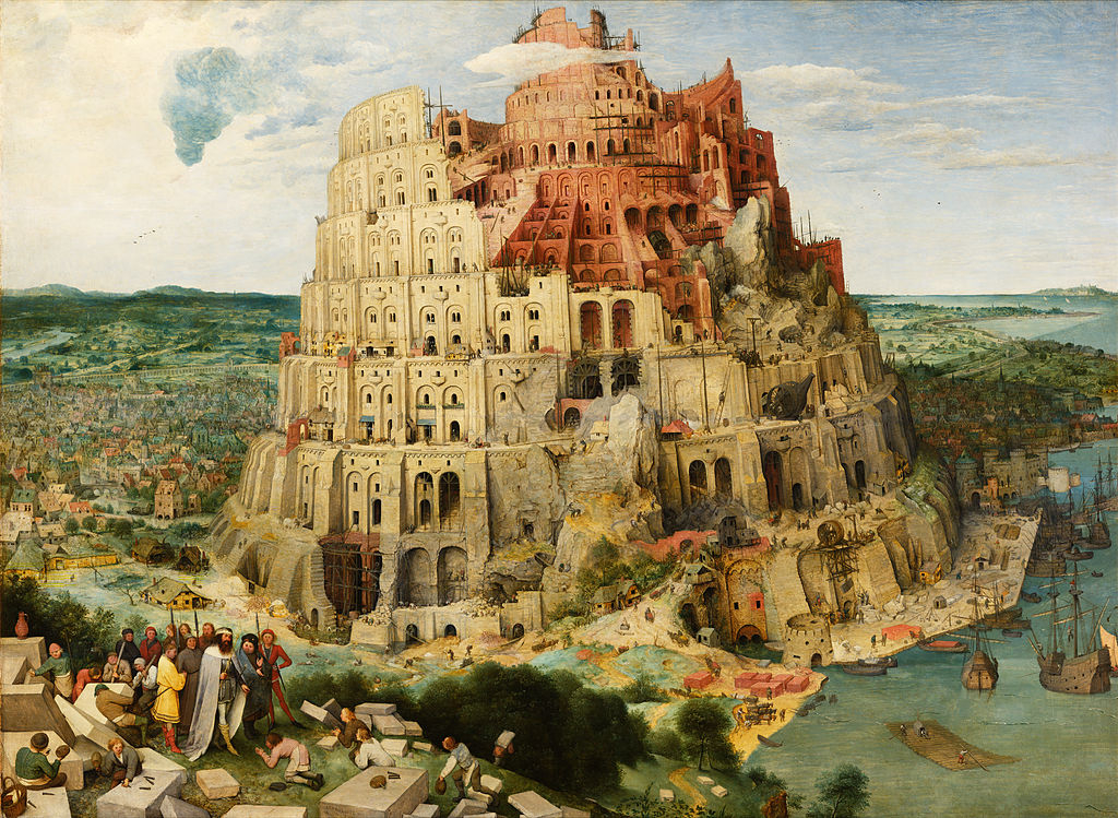 Tableau représentant la tour de Babel en construction