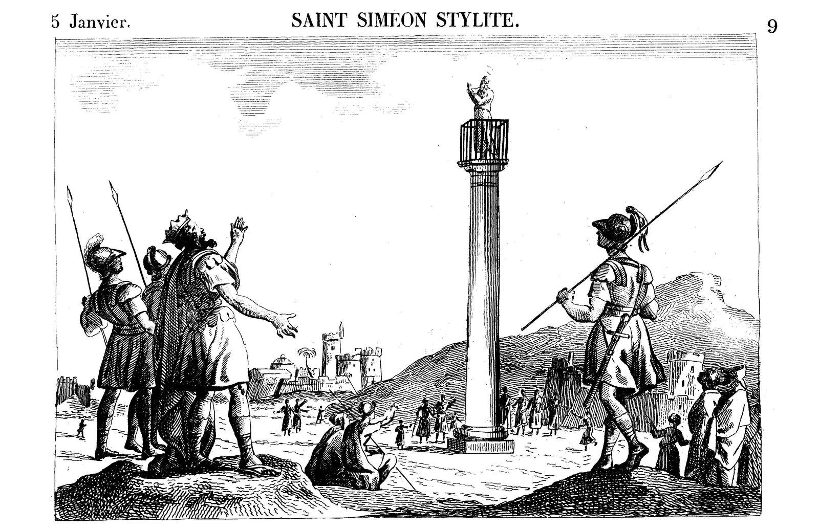 Représentation de Syméon sur sa colonne