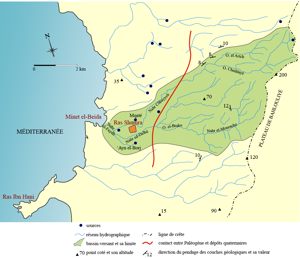 Carte de la région de Ras Shamra - Ougarit