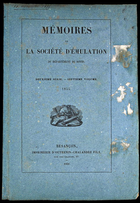 Couverture des Mémoires de la Société d’Émulation du département du Doubs