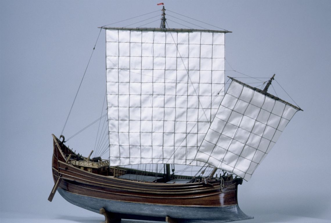 Photographie d'une maquette d'un navire