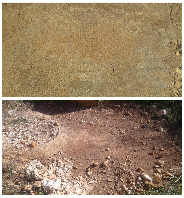 Pillage dans la mosaïque des bains