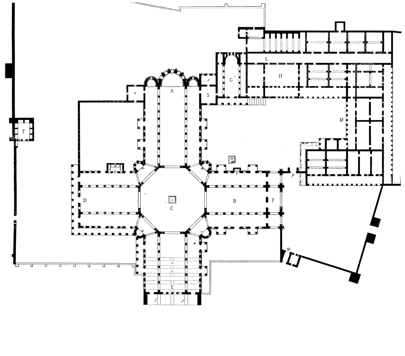 Plan de l'église de Saint-Syméon à Qal'at Sem'an