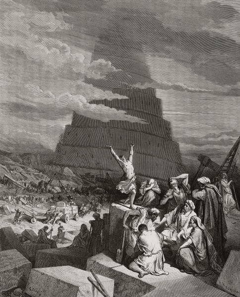 Gravure représentant la tour de Babel