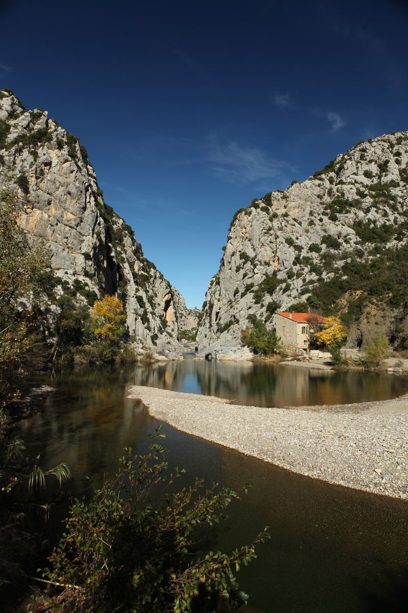 Le Verdouble au débouché des gorges des Gouleyrous.
