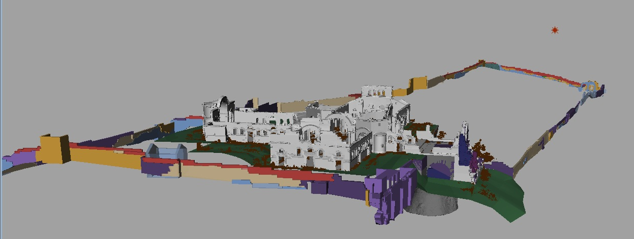 Modèle 3D du martyrion et l'enceinte