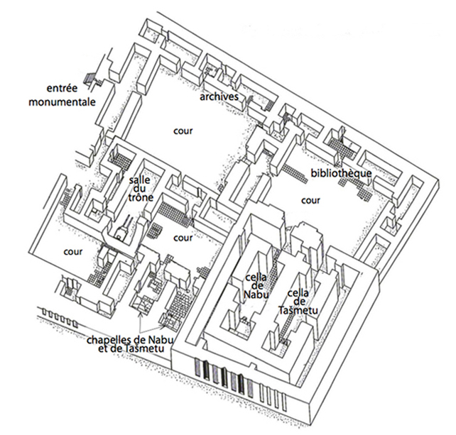 plan axonométrique de l'Ezida