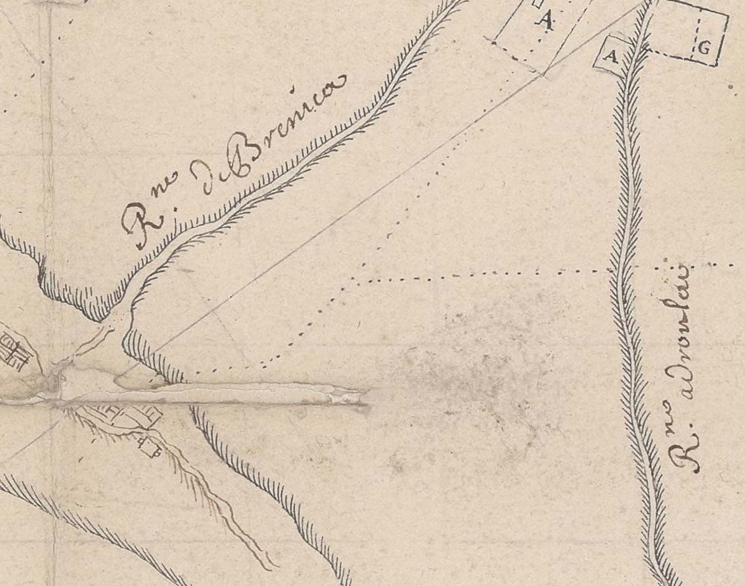 First representation of the Chemin de Bernica on a map in 1719