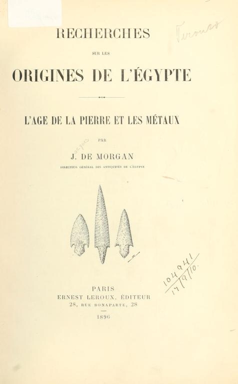 Couverture de la Recherche sur les origines de l'Egypte, par Jacques de Morgan.