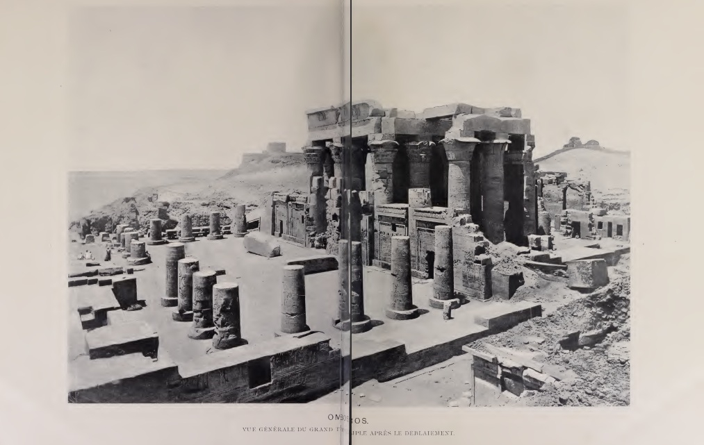Photographie du temple de Kom Ombos, en Egypte, issue de la publication de Jacques de Morgan.