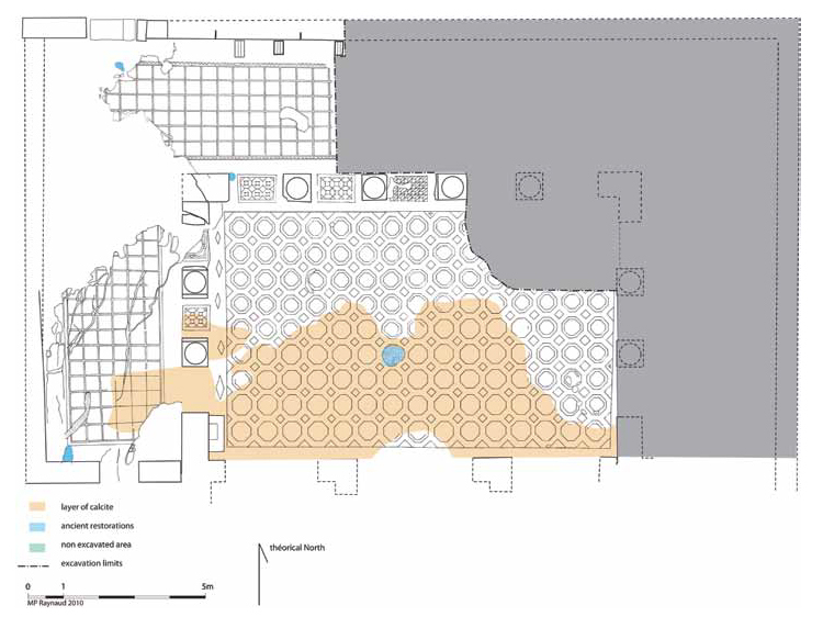 Plan de la mosaïque de la cour