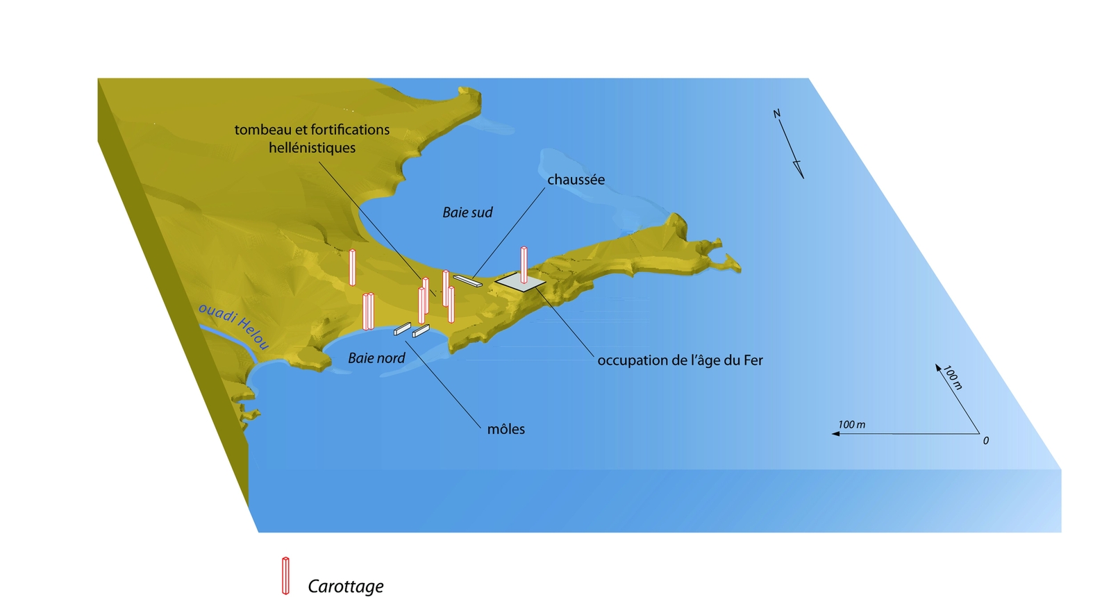 Des aménagements portuaires de la période hellénistique.