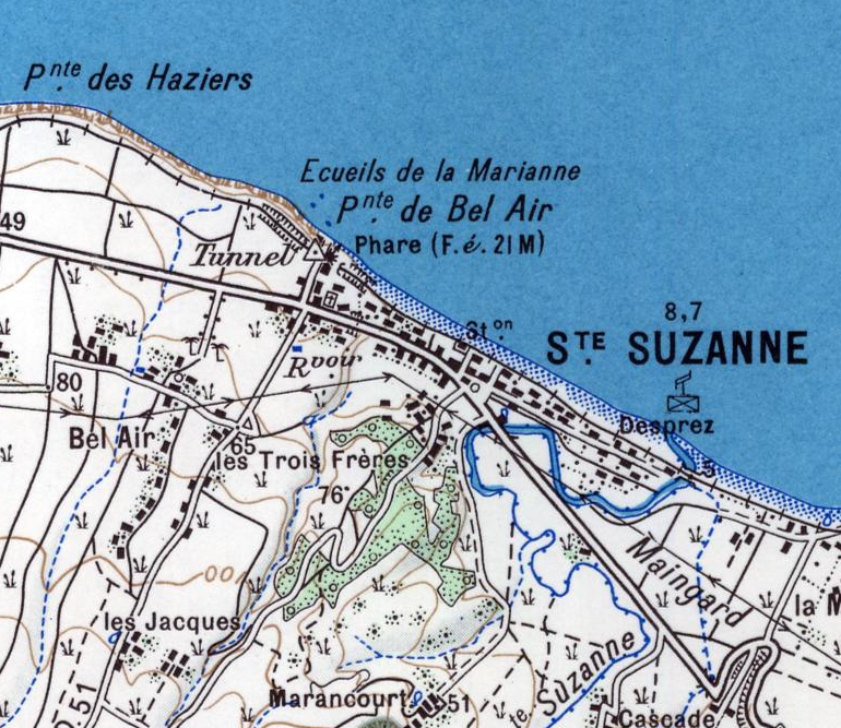 Parties conservées prospectées sur le plan IGN