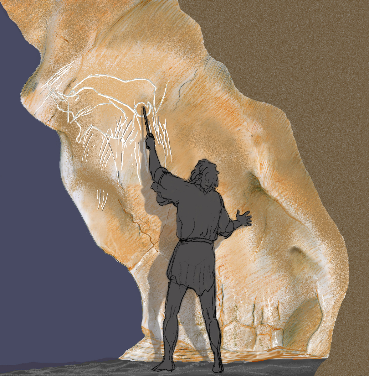 Grandes gravures en partie supérieure