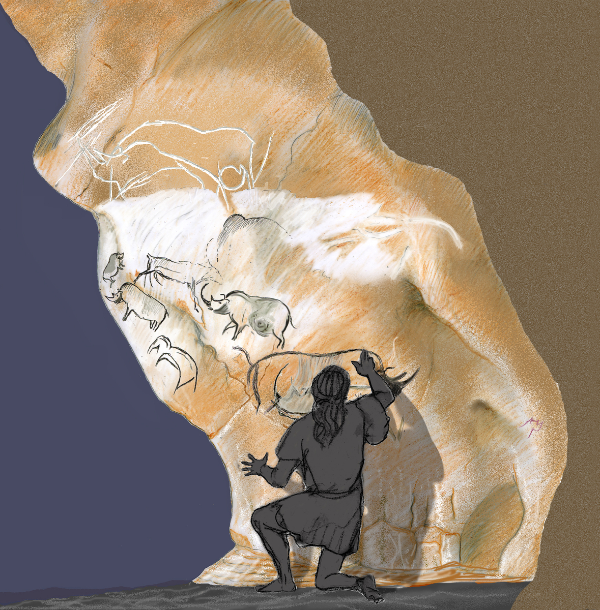 Les rhinocéros affrontés (gauche)