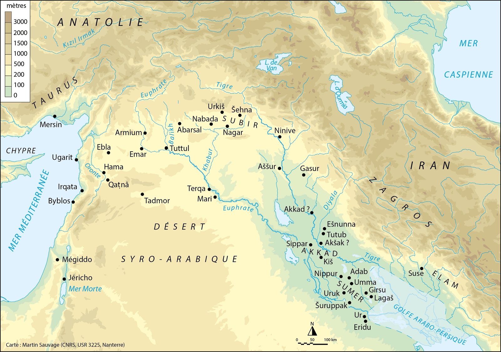 Carte de la Mésopotamie