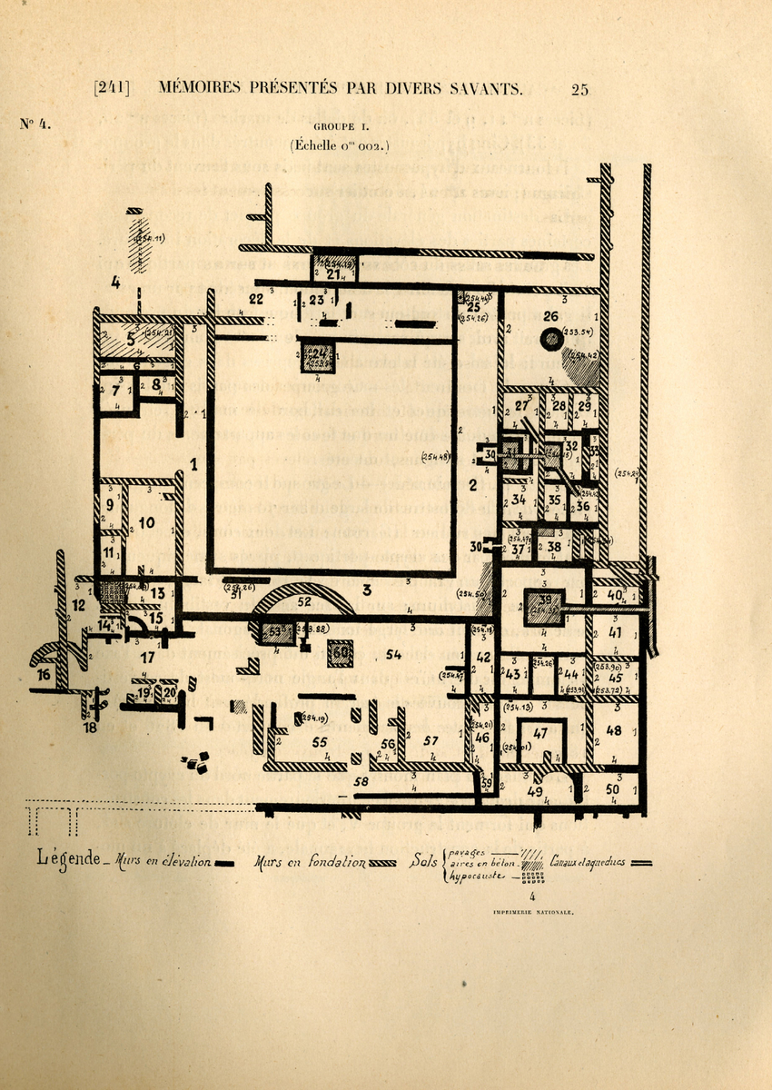 Plan de la villa de Chiragan par Léon Joulin  