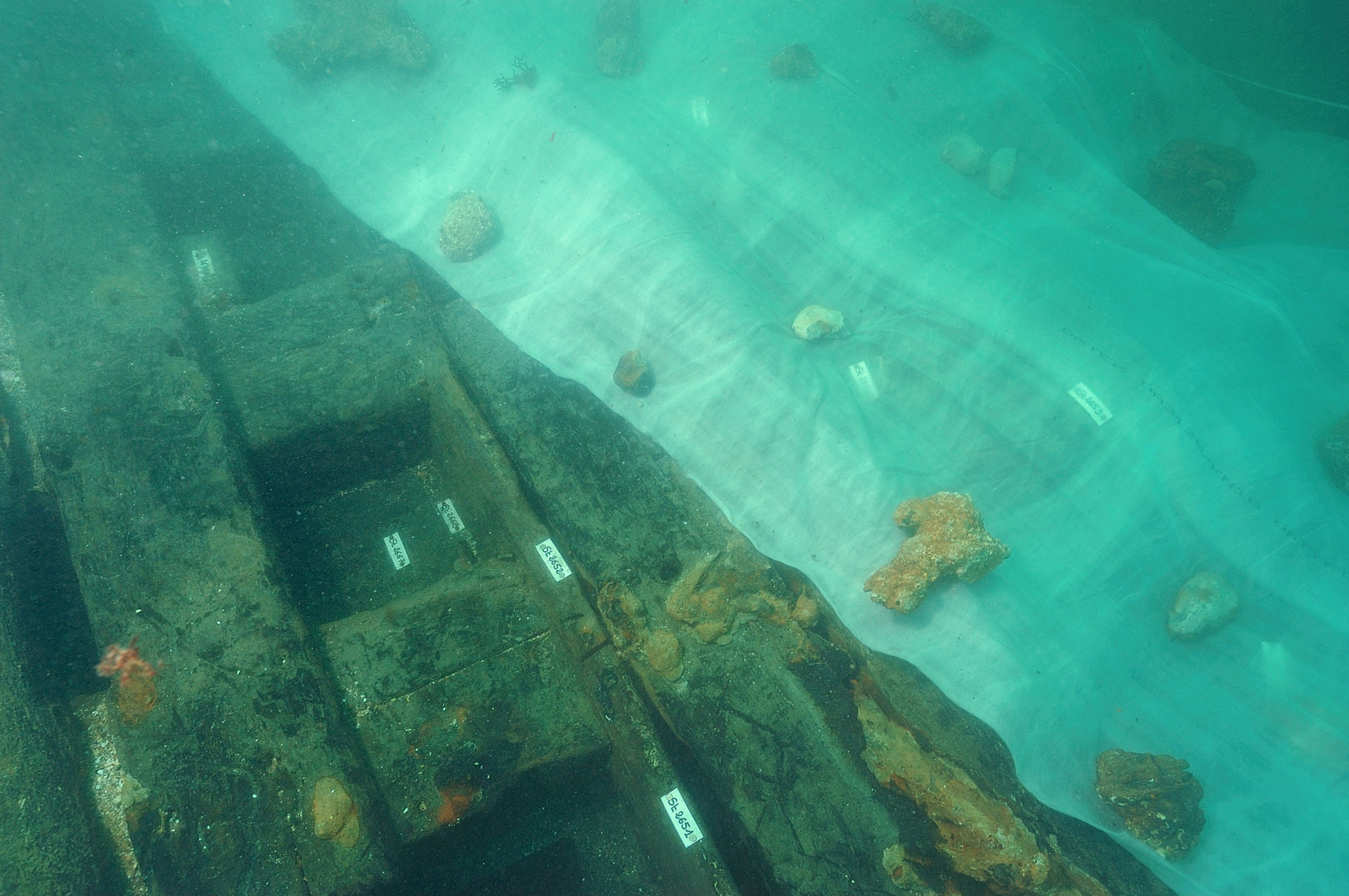 Photographie de la mise en place du géotextile