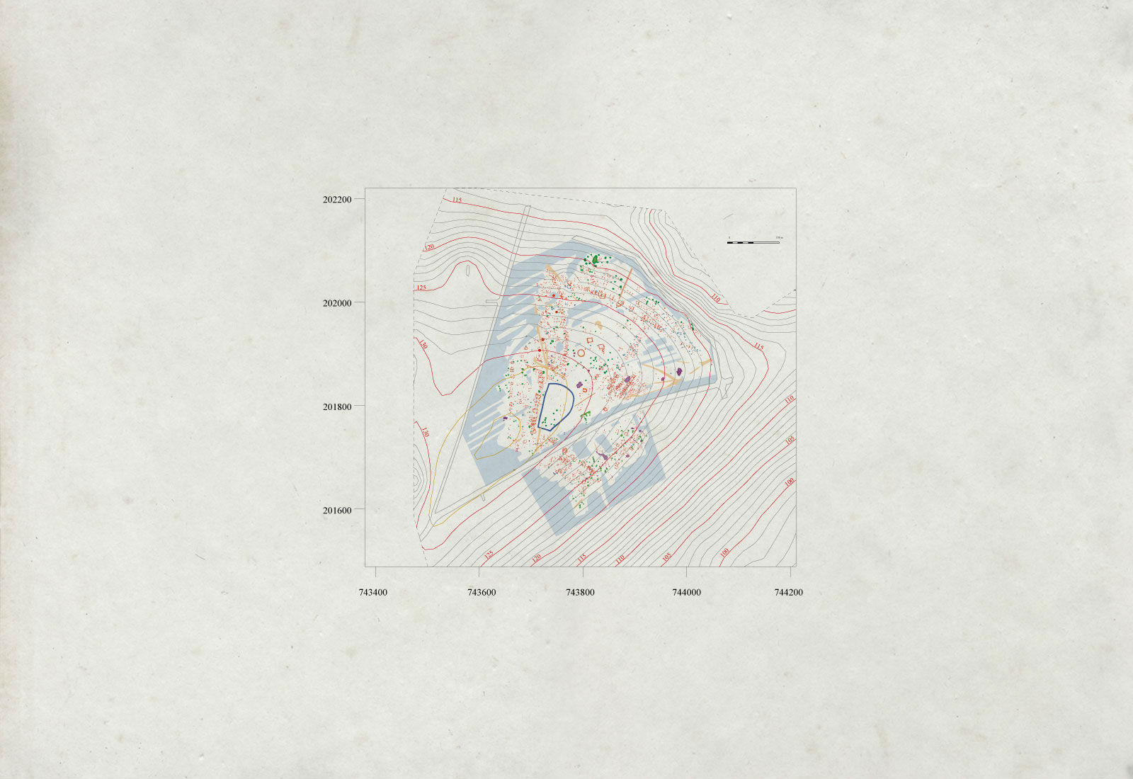 Tracé de base de l'installation du village