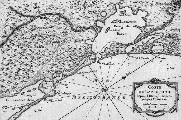 Carte de la côte du Languedoc en 1764