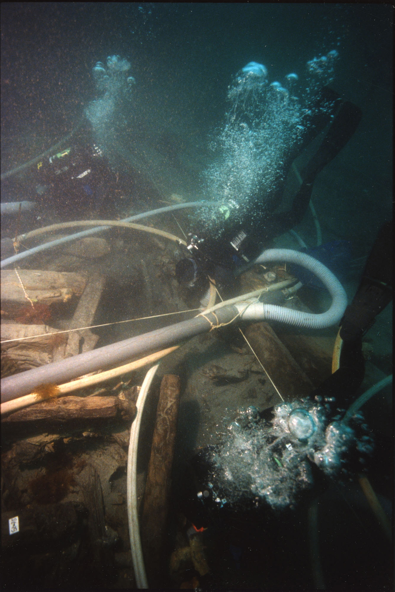 Photographie sous-marine d'un carroyage
