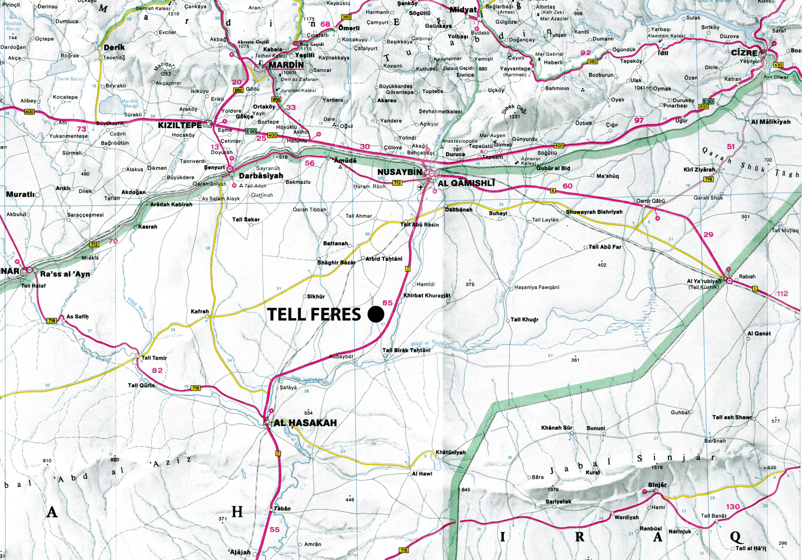 Carte moderne du Khabur 