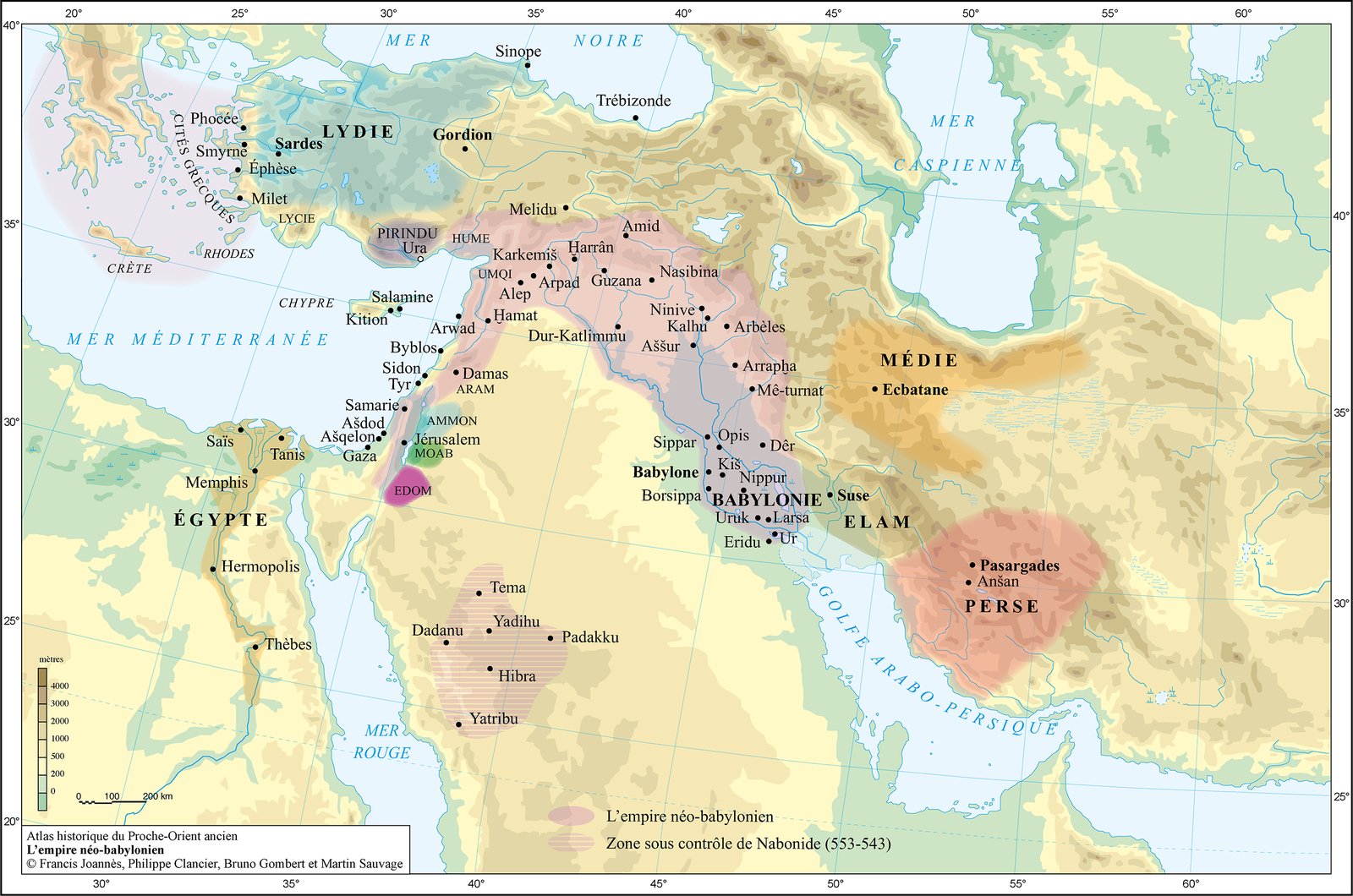 Carte de l'Empire néo-babylonien