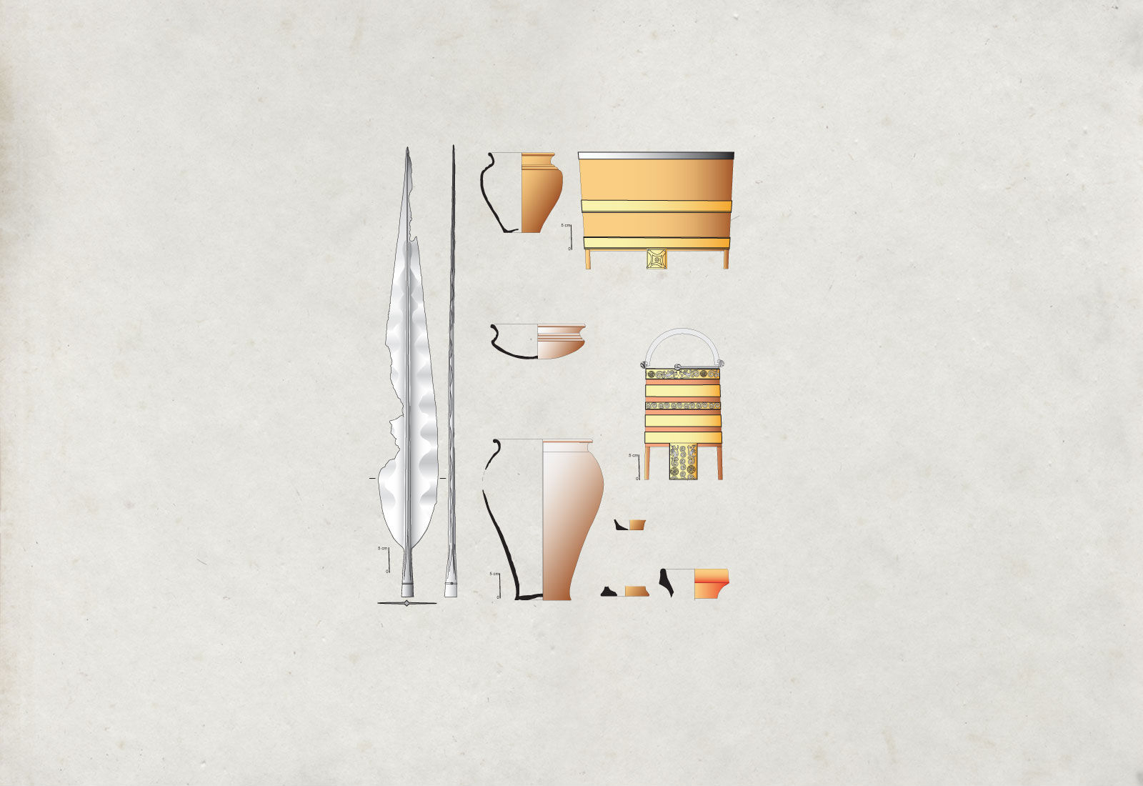 Objets d'une sépulture à armes