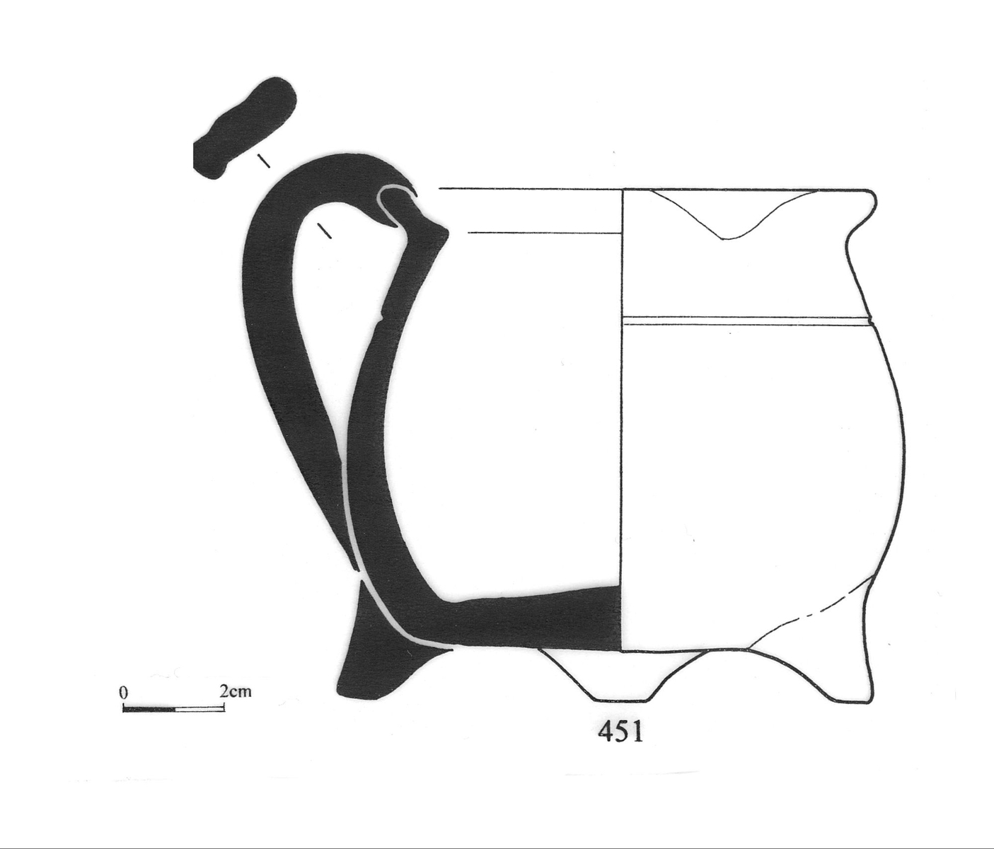 Dessin d'un pot tripode