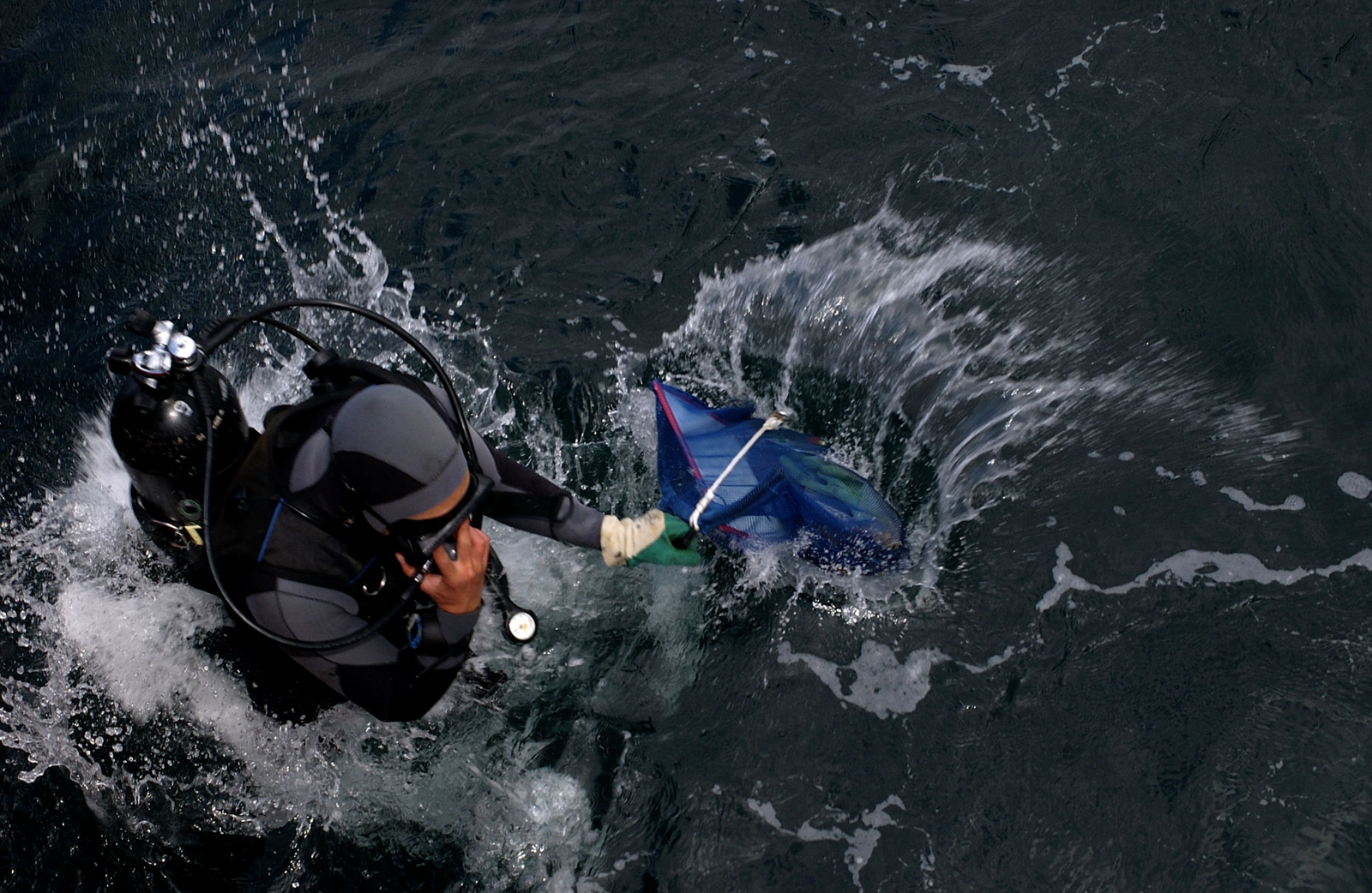 Photographie d'une mise à l'eau d'un plongeur