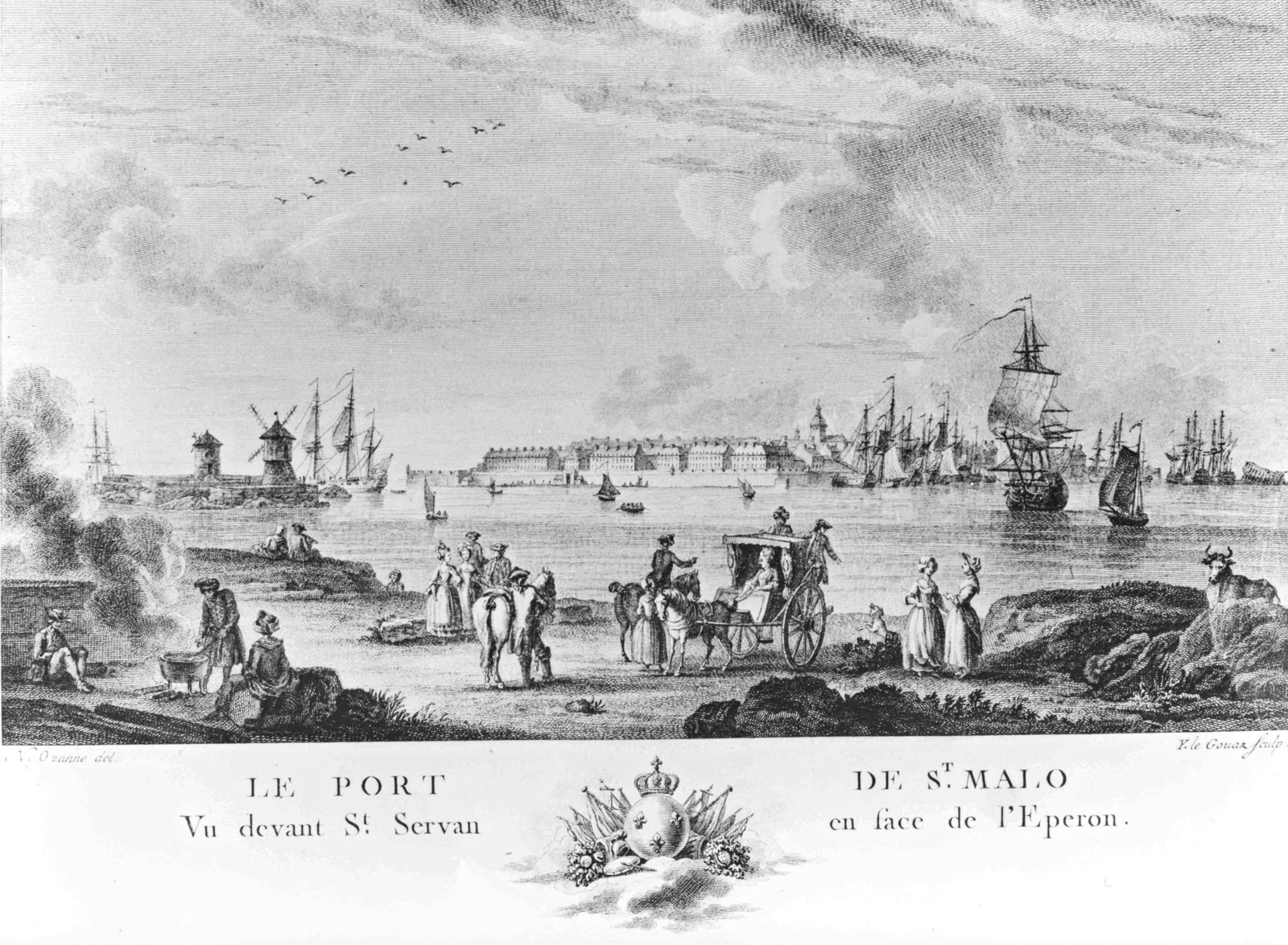 Gravure du port de Saint-Malo