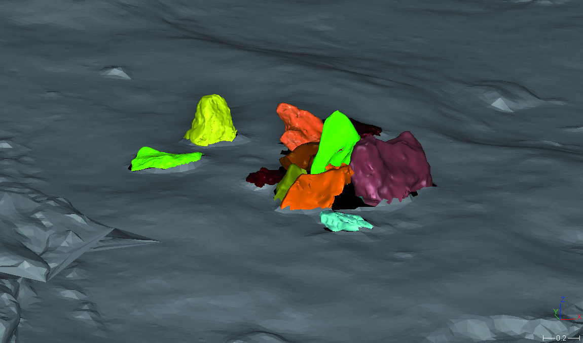 Modèle 3D des blocs de la structure (vue cavalière)