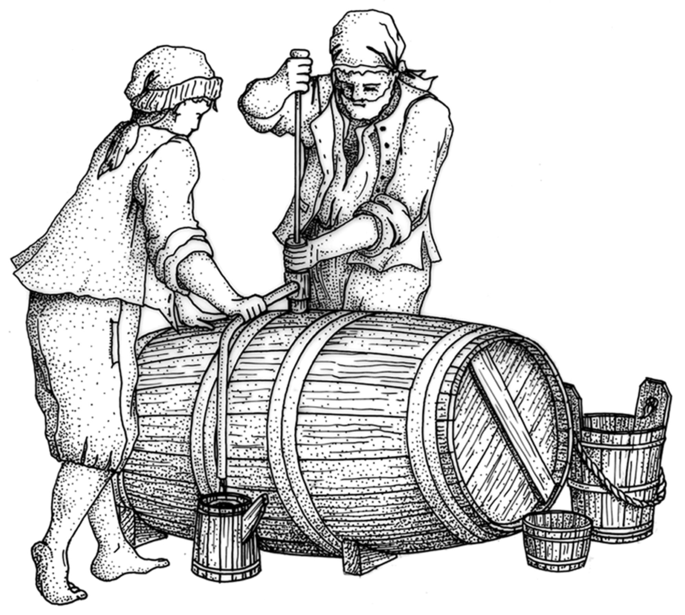 Dessin du prélèvement du vin