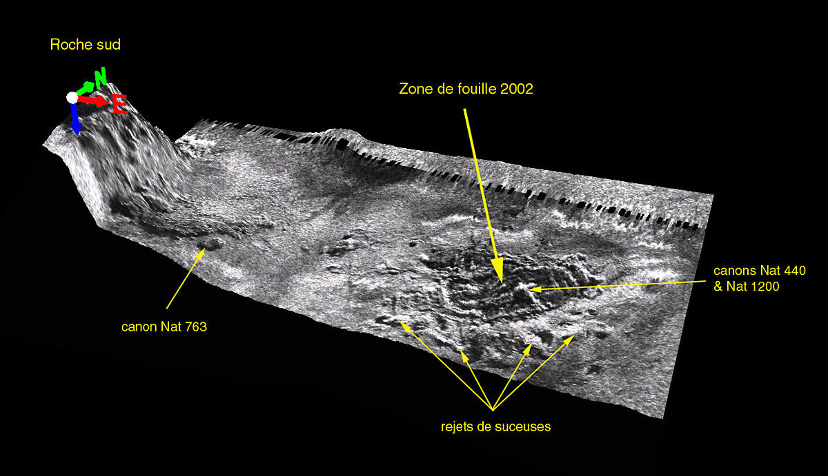 Relevé au sonar de l'épave de la Dauphine