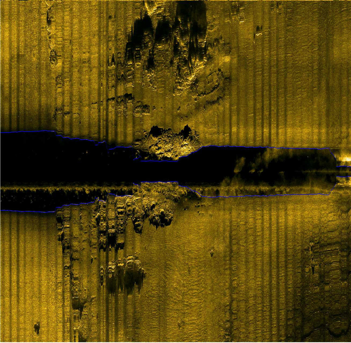Relevé au sonar d'un canon en fonte