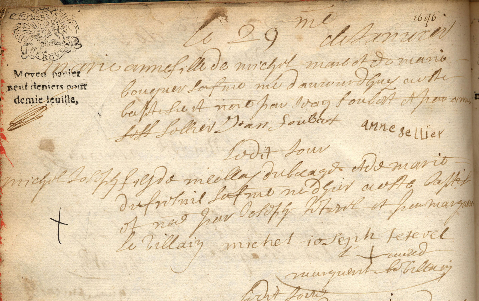 Photographie de l'acte de naissance de Michel Dubocage