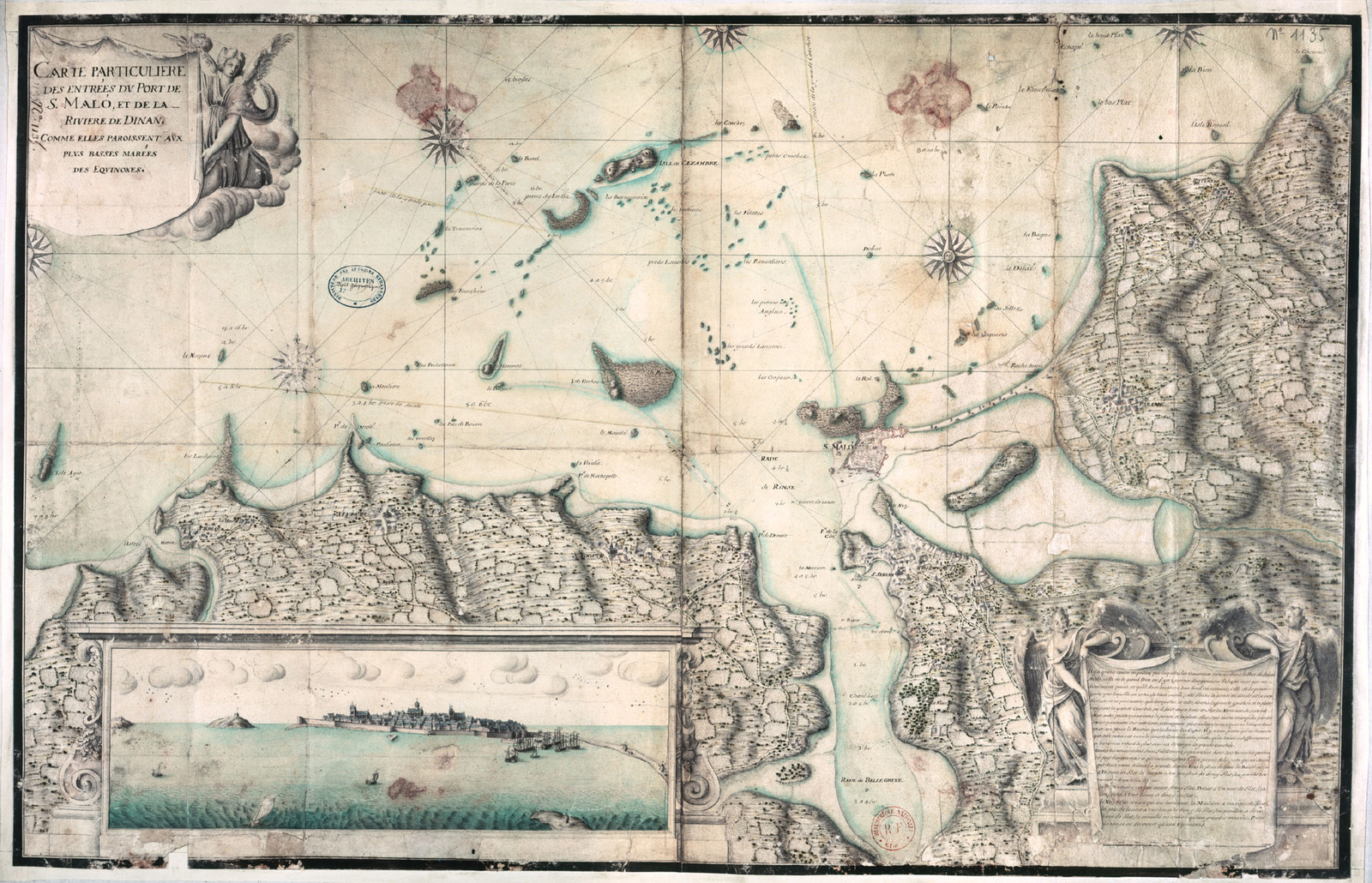 Carte de l'entrée du port de Saint-Malo