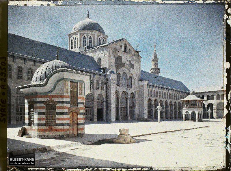 Syrie, Damas, Vue d'ensemble de la façade de la Mosquée des Ommiades