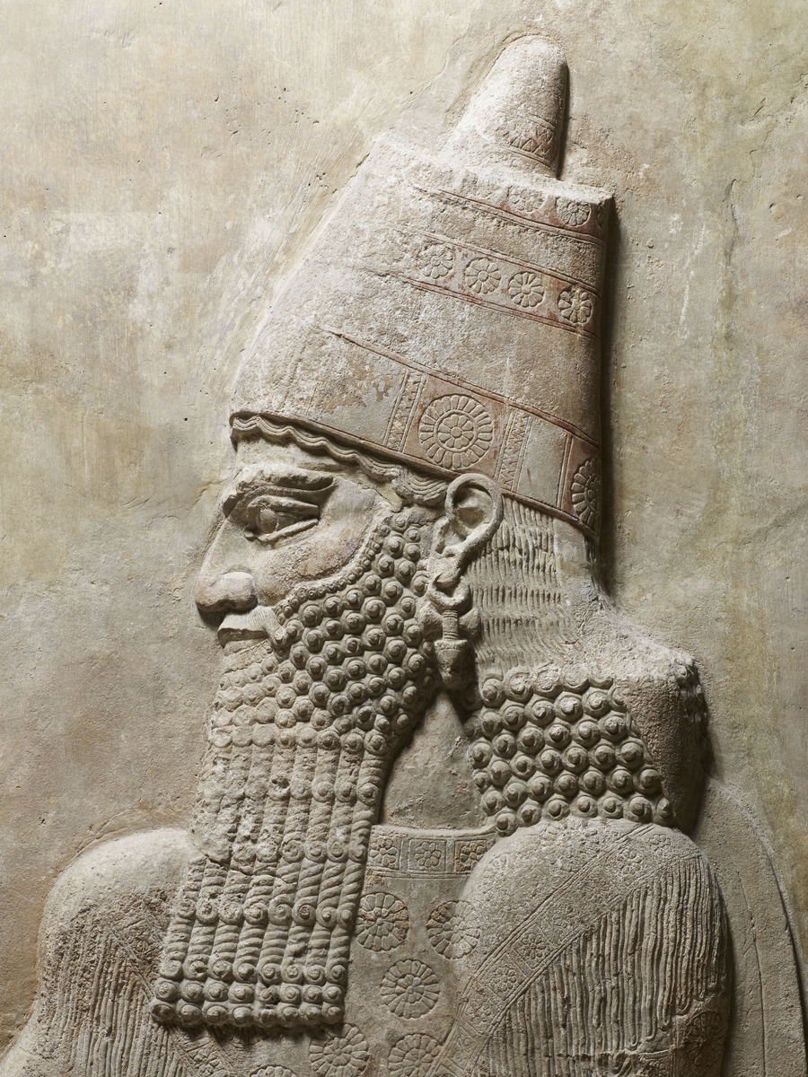 Relief de Sargon (détail) : tête du roi Sargon