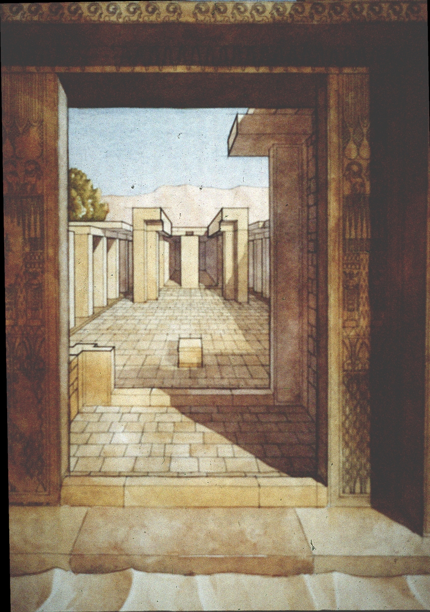 Aquarelle de l'entrée du temple 